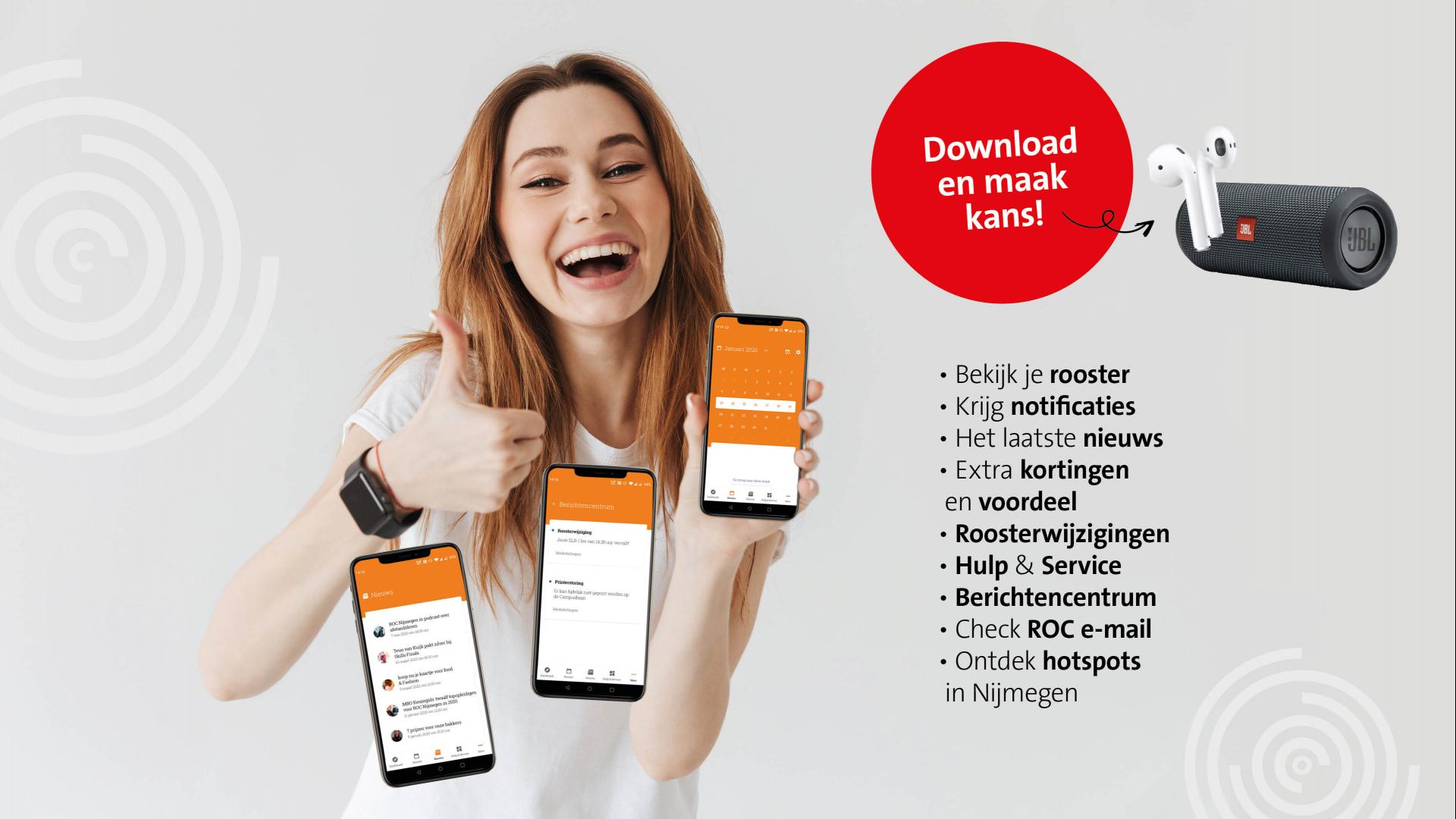 Wat kun je met de studenten app van ROC Nijmegen?